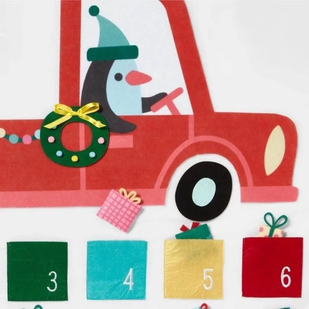 40” Hanging Christmas Countdown Advent Calendar Target Wondershop Penguin Truck